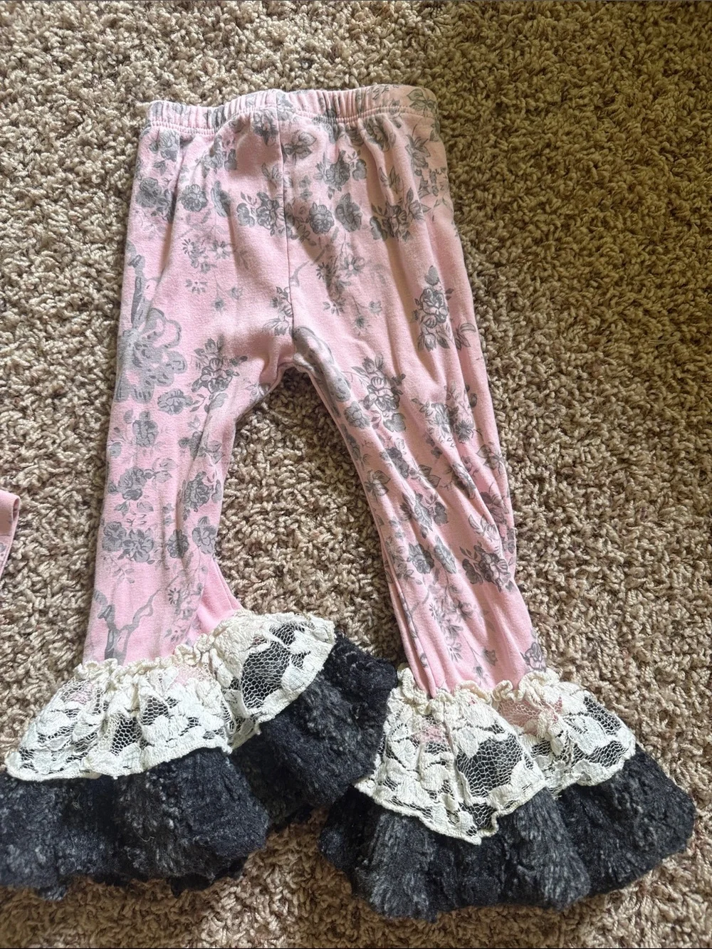 Giggle Moon Pink Floral Lace Ruffle Dance Set
